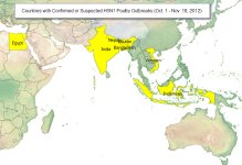 H5N1 Poultry outbreaks 20121118.jpg