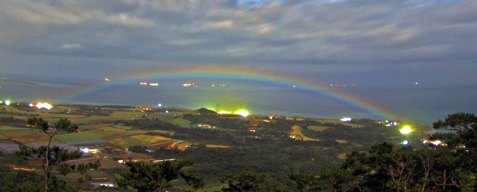 rainbow job japan rainbow in Night photographed Japan   Okinawa