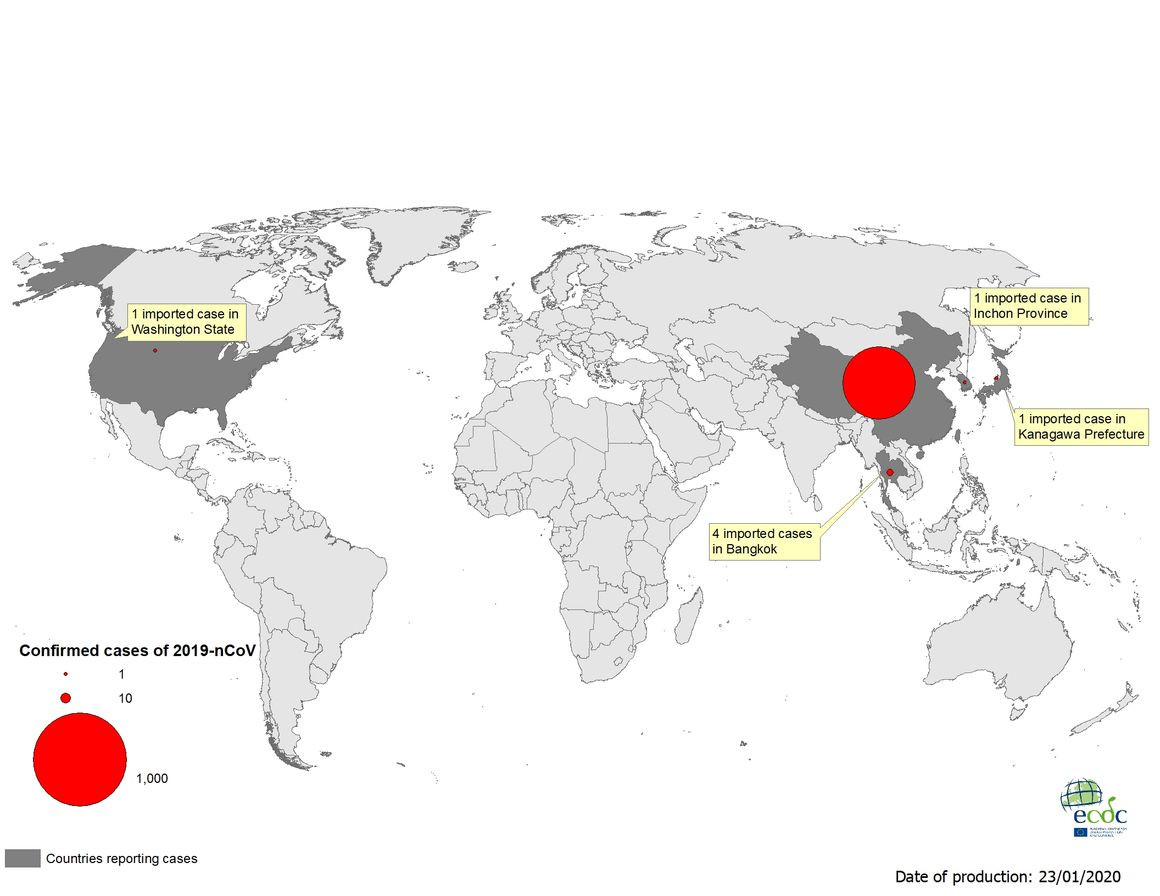 Ecdc Geographical Distribution Of 2019 Ncov Cases Flutrackers