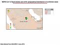 Distribution of MERS-CoV cases for June in the KSA  (Map and table)
