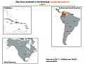 Distribution of suspected ZIKV cases in the Americas per country/region (Map)