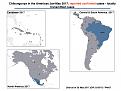 CHIKV in the Americas: Distribution of confirmed (locally transmitted)  cases per country/region (Map)
