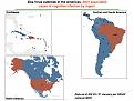 ZIKV associated cases of Microcephaly (CNS/cognitive malformations) per country/region (Map)